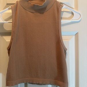 Aeropostale Ribbed Knit Top in Brown